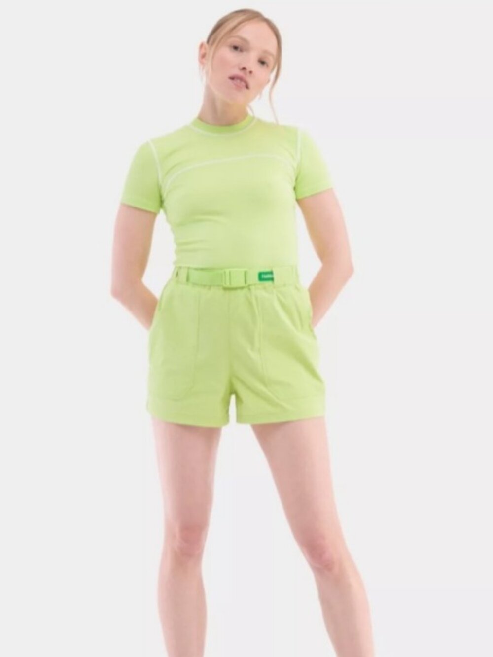 Halfday Women's Rosalie Trail Shorts in Pistachio size L NWT $75